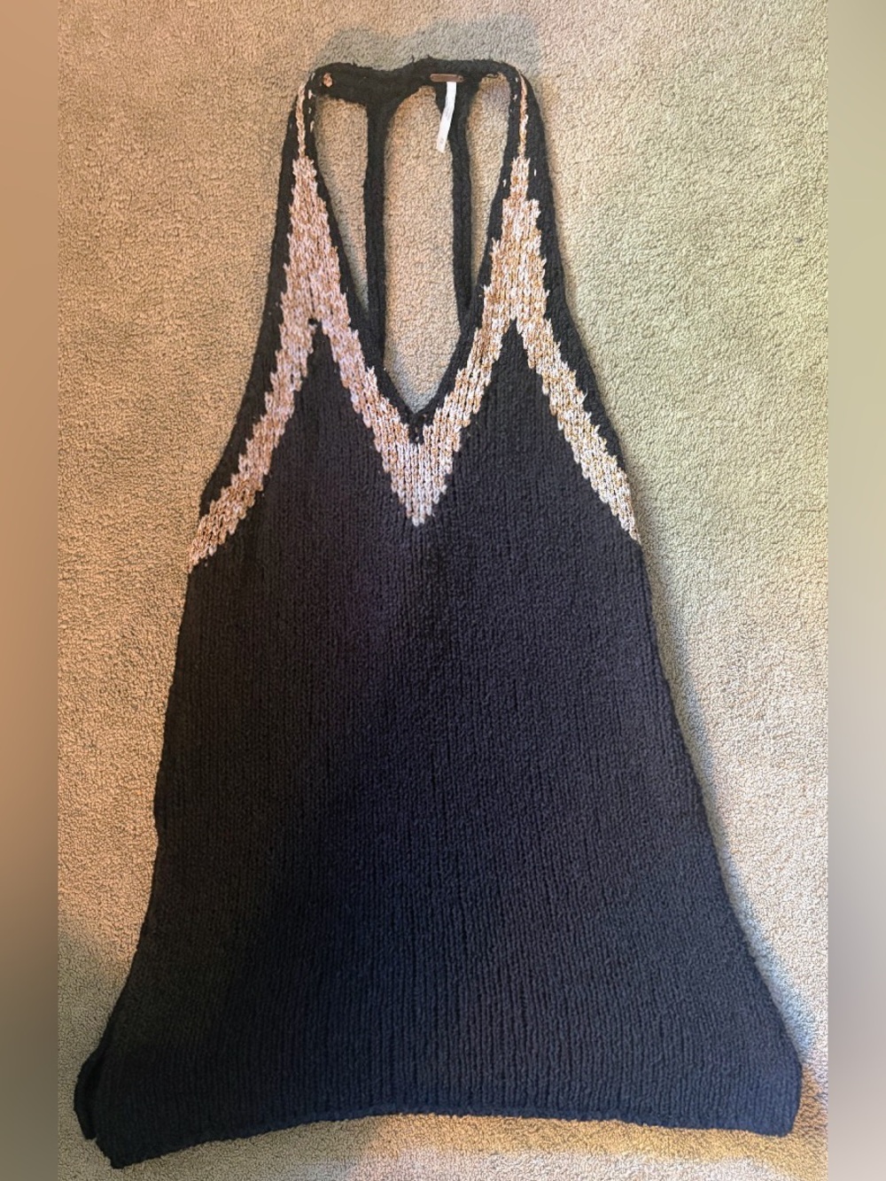 Free People Black Textured Open Cardigan